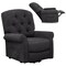 Black Polyester Power Lift Recliner Chair with Motorized Lift and Adjustable Positions